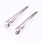Iron Alligator Hair Clip Findings, Platinum, 80x5~13x15mm