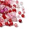 Transparent Glass Beads, Mixed Shapes, Red, 5.5~16x6~11.5x6.5~10.5mm, Hole: 1.2~1.6mm, about 1470pcs/1000g