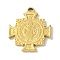 304 Stainless Steel Pendants, Cross with Cssml Ndsmd Cross God Father/Saint Benedict, Golden, 29.5x25.5x2.5mm, Hole: 3mm