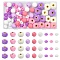 DIY Findings Kits, include Imitation Rabbit Hair European Beads, Round & Rondelle Silicone Focal Beads, Mixed Color, 12~20x6~15m, Hole: 2~4mm