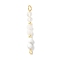 Faceted Round Natural Quartz Crystal & Howlite & Rainbow Moonstone Beaded Connector Charms, with Brass and 304 Stainless Steel Findings, Golden, 26.5x3.5mm, Hole: 1.8mm