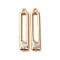 Brass Micro Pave Clear Cubic Zirconia Pendants, Rectangle, Real 18K Gold Plated, 28.5x6x3.5mm, Hole: 1.4mm