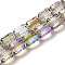 Electroplate Glass Beads Strands, Faceted, Column, Gainsboro, 6x6.5mm, Hole: 1mm, about 70~72pcs/strand, 20~20.87''(53cm)
