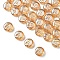 Electroplate Glass Beads, Flat Round with Letter, PeachPuff, Letter A, 9.5~10x4~5mm, Hole: 1mm, about 30pcs/set