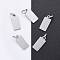 Tarnish Resistant 201 Stainless Steel Pendants, Manual Polishing, Rectangle, Stamping Blank Tag, Stainless Steel Color, 14x6x1mm, Hole: 3.5mm