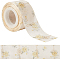 Polyester Printed Ribbons, Chiffon Decorative Ribbon, Gold, 1-5/8 inch(40mm), 10yards/roll