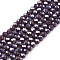 Electroplate Glass Beads Strands, Pearl Luster Plated, Faceted, Rondelle, Old Rose, 2.9~3.3x2mm, Hole: 0.8mm, about 135~140pcs/strand, 32~34cm