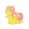 Alloy Enamel Pendants, Golden, Unicorn Charm, Yellow, 29x24x1mm, Hole: 1.8mm