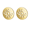 304 Stainless Steel Links connectors, Laser Cut, Flat Round with Sun, Golden, 11.5x1mm, Hole: 1.5mm