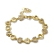 Rack Plating Brass Micro Pave Clear Cubic Zirconia Link Bracelets, Hollow Heart Bracelets for Women, Lead Free & Cadmium Free, Valentine's Day Gift, Real 18K Gold Plated, 7-1/4 inch(18.5cm)