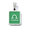 304 Stainless Steel Pendants, with Enamel, Stainless Steel Color, Rectangle with Constellation Charms, Libra, 16x11x1.5mm, Hole: 5.5x3mm