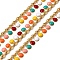 304 Stainless Steel Flat Round Link Chains, with Enamel, Rack Plating, Long-Lasting Plated, Ion Plating(IP), Unwelded, with Spool, Real 18K Gold Plated, Colorful, 6x4.5x1.3mm