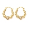 Brass Micro Pave Clear Cubic Zirconia Hoop Earrings, Oval, Golden, 30x8mm