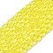 Transparent Glass Beads Strands, Rectangle, Faceted, Yellow, 7x4.5x3.5mm, Hole: 0.9mm, about 79~80pcs/strand, 21.65''~22.24''(55~56.5cm)