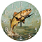 MDF Printed Wall Clock, for Home Living Room Bedroom Decoration, Flat Round, Fish, 300mm