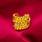 Alloy Cuff Rings for Women, Leaf, Golden, 15~20mm