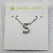 Brass Initial Pendant Necklaces for Women, Platinum, Letter S, 15.75 inch(40cm)