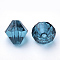 Transparent Acrylic Beads, Bicone, Teal, 10x10mm, Hole: 2.5mm, about 1323pcs/500g