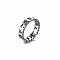 Alloy Punk Open Cuff Rings for Men, Antique Silver