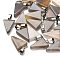 Natural Grey Agate Pendants, with 201 Stainless Steel Finding, Triangle, 24x15x5mm, Hole: 3x7.5mm