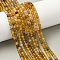 Natural Agate Beads Strands, Faceted, Round, Dyed & Heated, Goldenrod, 4mm, Hole: 0.8mm, about 88~94pcs/strand, 14.5 inch