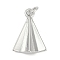 Brass Charms, Triangle, Cadmium Free & Lead Free, Long-Lasting Plated, Rack Plating, with Jump Ring, Platinum, 18x12.5x4mm, Hole: 3mm