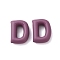 Spray Painted Alloy Pendants, Rubberized Style, Purple, Letter D, 19x15x6mm, Hole: 1.5mm