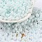 Glass Seed Beads, Opaque Colours Luster, Round, Azure, 5~5.5x3~3.5mm, Hole: 1.5~1.6mm, about 77pcs/10g