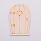 Natural Wood Cabochons, for DIY Jewelry Making, Door with Heart, BurlyWood, 100x62.5x2mm