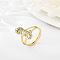 Brass Micro Pave Cubic Zirconia Finger Rings, for Women, Letter J, US Size 3(14mm)