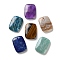 Natural Mixed Stone Pendants, Rectangle Charms, 24.5~25x17.5~18x4~4.5mm, Hole: 1.5mm