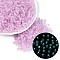 FGB Grade A Transparent Glass Seed Beads, Rondelle, Luminous Glow in the Dark, Center Dyed, Faceted, Violet, 4x3mm, Hole: 1.2~1.6mm, about 6081pcs/pound