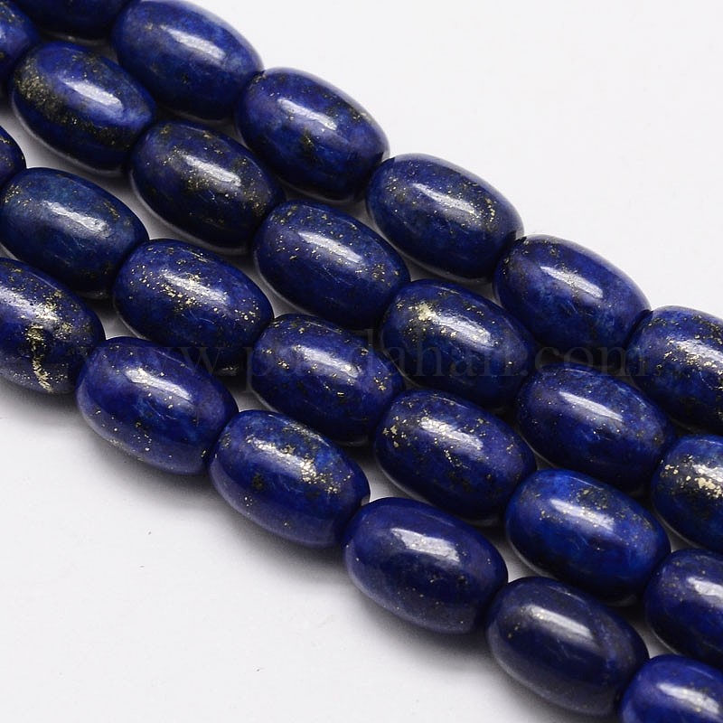 Naturales Lapis Lazuli Hebras De Perlas Barril Al Por Mayor Para 