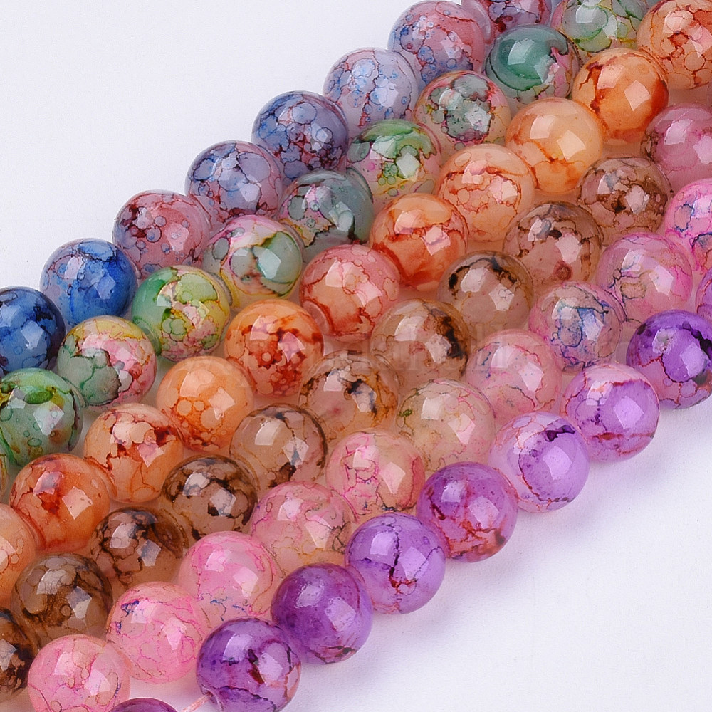 Wholesale Baking Painted Glass Beads Strands