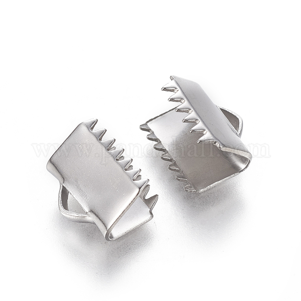 UNICRAFTALE 300 Pcs Embouts Ruban Rectangle 6mm - Sertissages Acier Inoxydable Pour Bijoux
