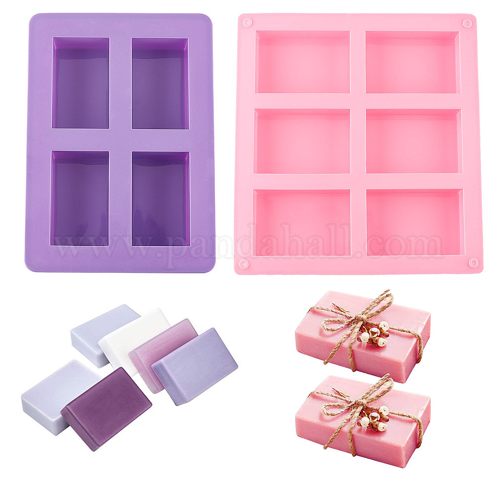 Shop AHANDMAKER 10 Cavities Silicone Molds Cuboid Rectangle Soap Mold