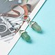 Серьги-кольца с подвеской из авантюрина и натурального зеленого авантюрина для девочек и женщин EJEW-JE04636-04-2