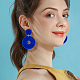 Anattasoul 6 paires 6 couleurs boucles d'oreilles en forme de beignet en acrylique avec épingles en fer en acier pour femmes EJEW-AN0004-38-6
