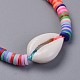 Umweltfreundliche handgemachte Polymer Clay Heishi Perlen Kinder geflochtene Armbänder BJEW-JB04317-3