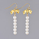ABS Plastic Imitation Pearl Dangle Earrings Sets EJEW-JE03632-2