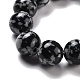 Synthetic Snowflake Obsidian Beads Strands G-E568-03B-3