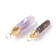 Natural Amethyst Double Terminated Pointed Pendants PALLOY-JF01211-01-3