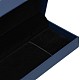 Rechteckhalskette aus Leder mit schwarzem Samt LBOX-D009-08B-4