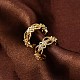 Серьги-каффы из латуни с микропаве из прозрачного кубического циркония EJEW-H147-01G-2