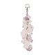Decorazioni pendenti con perline di quarzo rosa naturale e ametista HJEW-JM01234-01-1