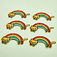 Hobbiesay 6 pz tema arcobaleno gatto ricamo computerizzato ferro su/cucire sulle toppe DIY-HY0001-46-3