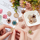 NBEADS 12 Pcs 7 Styles Multi-Color Zircon Rhinestone Buttons Flower Crystal Buttons JEWB-NB0001-17-3