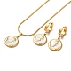 Flower Golden 304 Stainless Steel Jewelry Set with Enamel SJEW-H306-01G-01-2