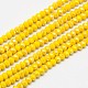 1 Strand Electroplate Opaque Solid Color Crystal Glass Rondelle Beads Strands X-EGLA-F048A-10AB-1