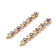 Brass Pave Clear Cubic Zirconia Connector Charms KK-E068-VF285-2